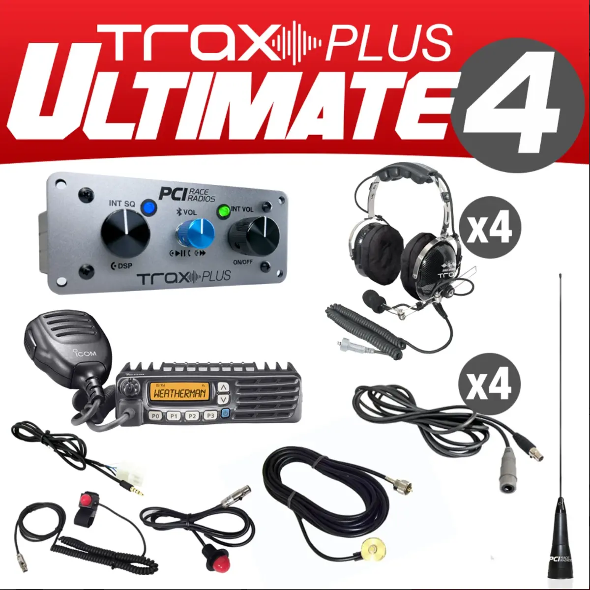 Pci Race Radios Trax Plus Ultimate 4 Intercom Package 1