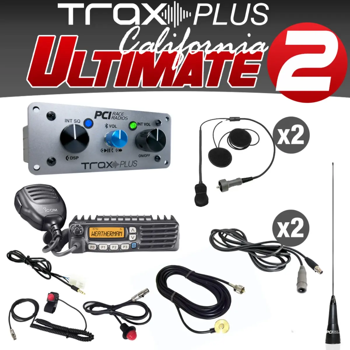Pci Race Radios Trax Plus California Ultimate 2 Intercom Packages 1