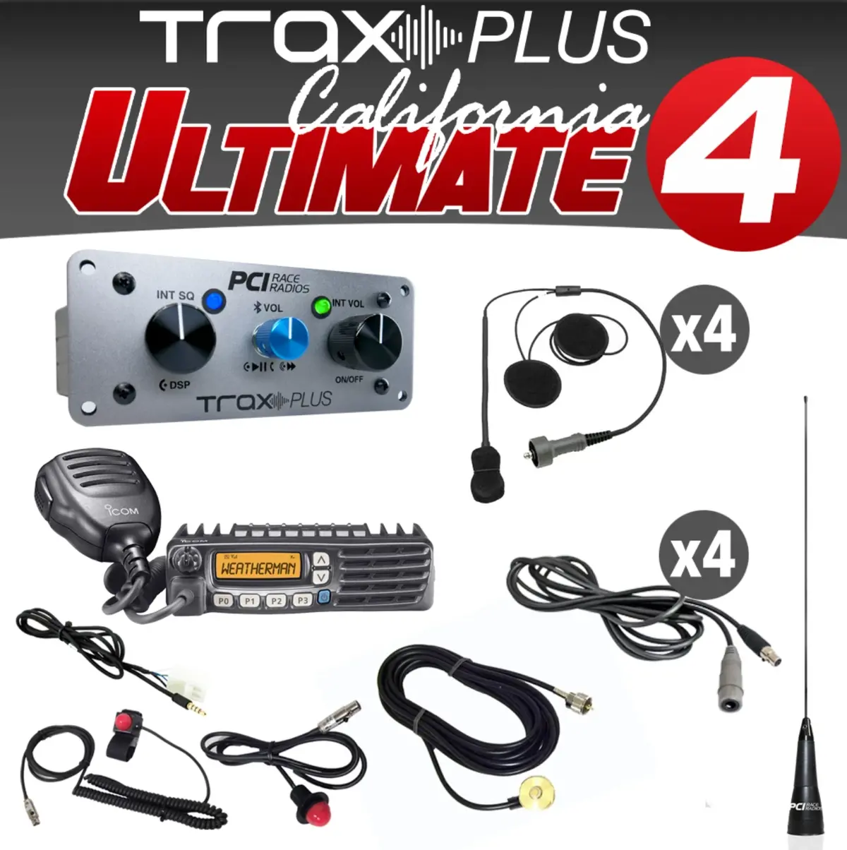 Pci Race Radios Trax Plus California Ultimate 4 Intercom Packages 1