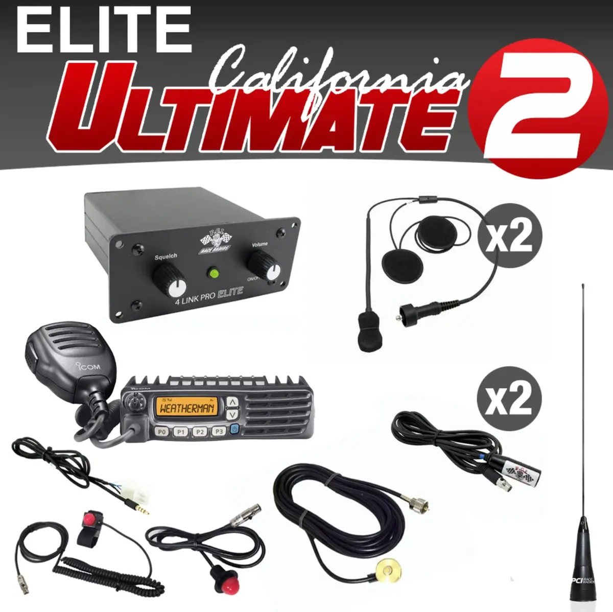Pci Race Radios Elite California Ultimate 2 Intercom Packages 1