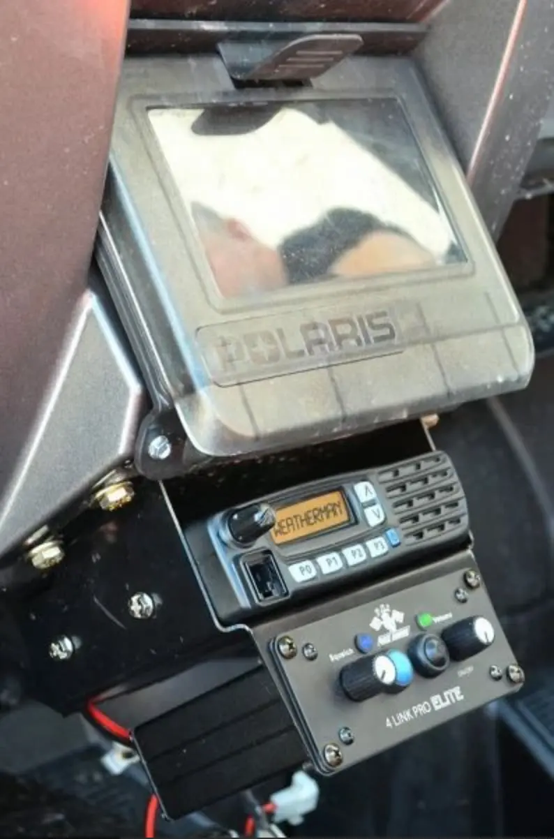 Pci Race Radios Polaris Rzr Under Pull-Open Box Icom Radio And Intercom Bracket 1
