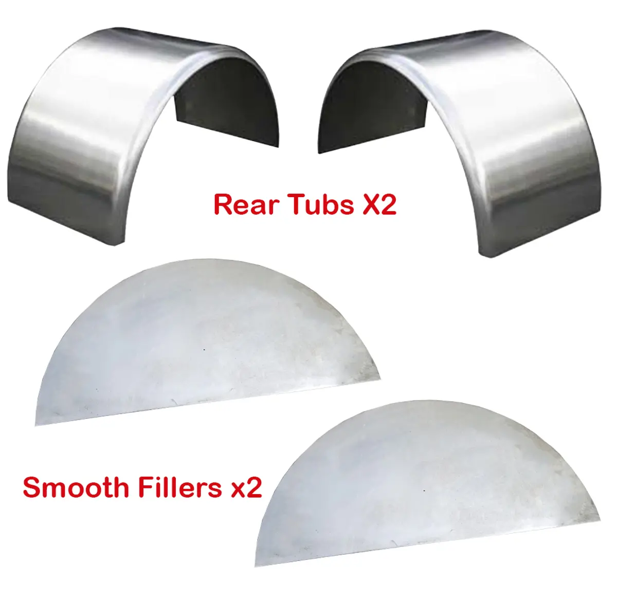 Universal Rear Tubs With Side Panels For Air Suspension & Coil Over Kits Wide Wheels Billet 1
