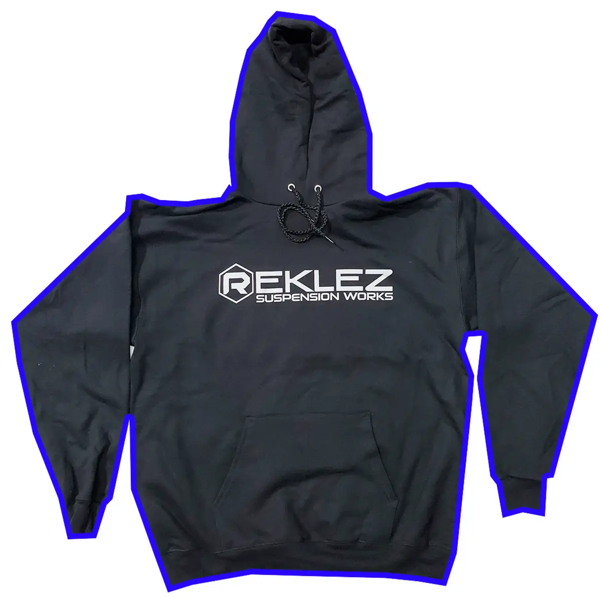 Reklez Suspension Works Black Hoodie With Grey Letters Reklez Gear 1