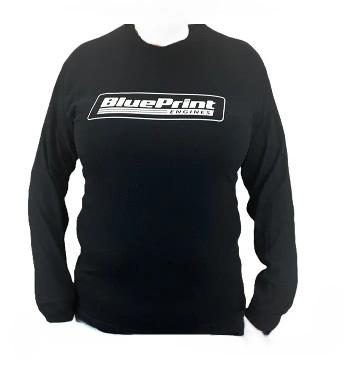 Blueprint Engines Black Bleeding Blue Long Sleeve Shirt 1