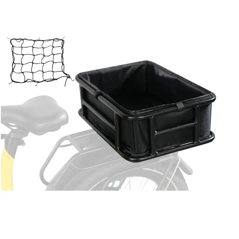 Magicycle Large Ebike Rear Basket With Liner & Cargo Net 1