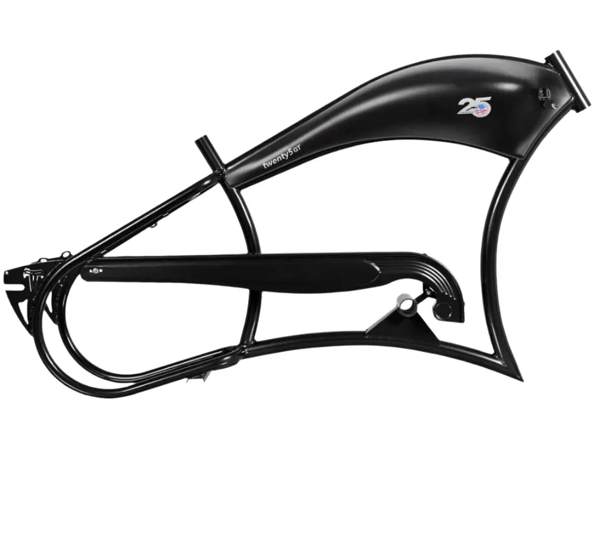 Tracer Fm-Twenty5 E-Bike 26" Stretch Cruiser Steel Frame And Chain Guard For 26" X3.0, 4.0 Tire 1