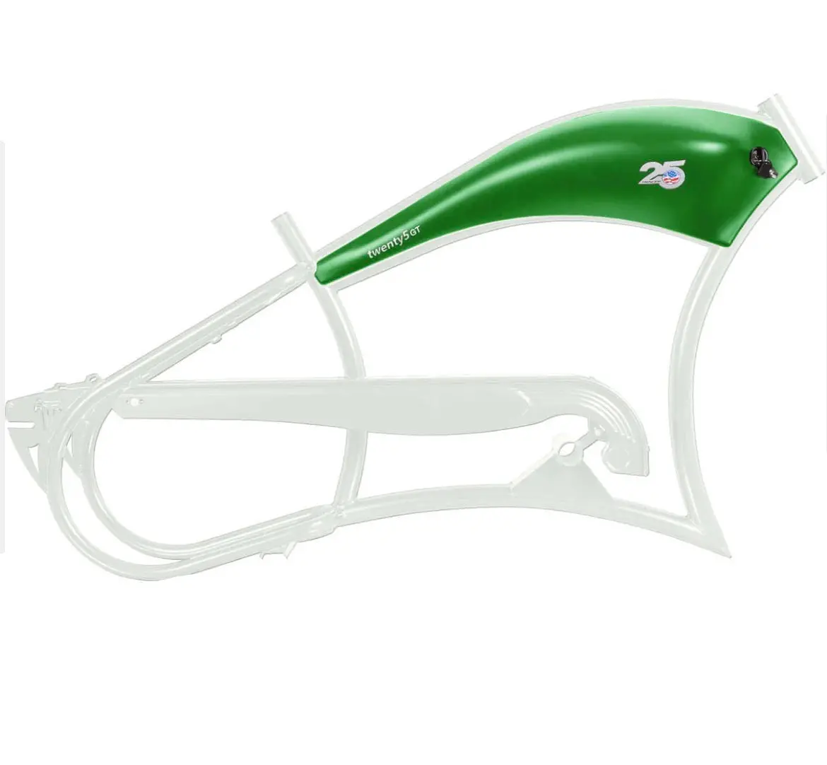 Tracer Fm-Twenty5 E-Bike 26" Stretch Cruiser Steel Frame And Chain Guard For 26" X3.0, 4.0 Tire 5