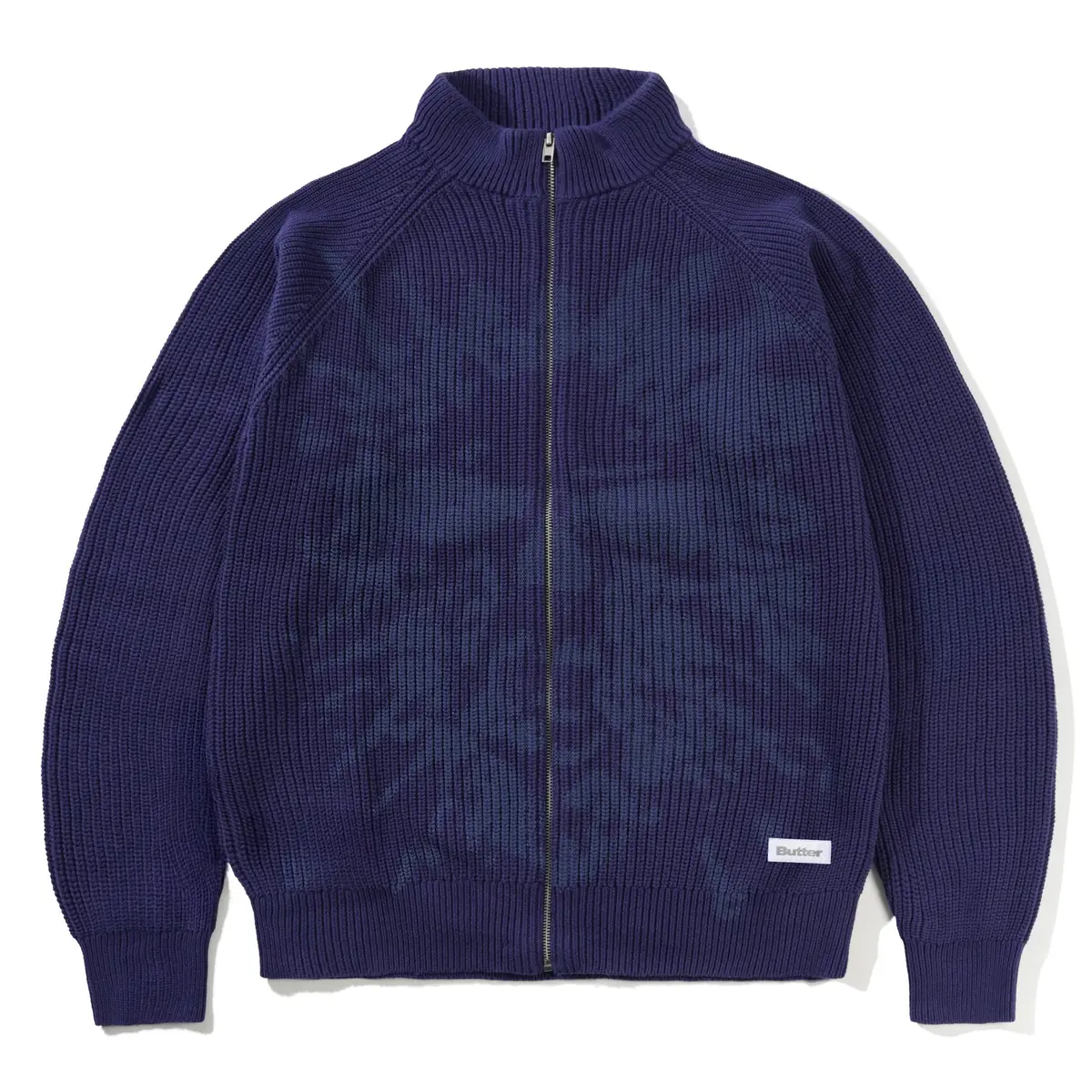 Butter Goods Shout Zip-Thru Sweater Dark Blue 1