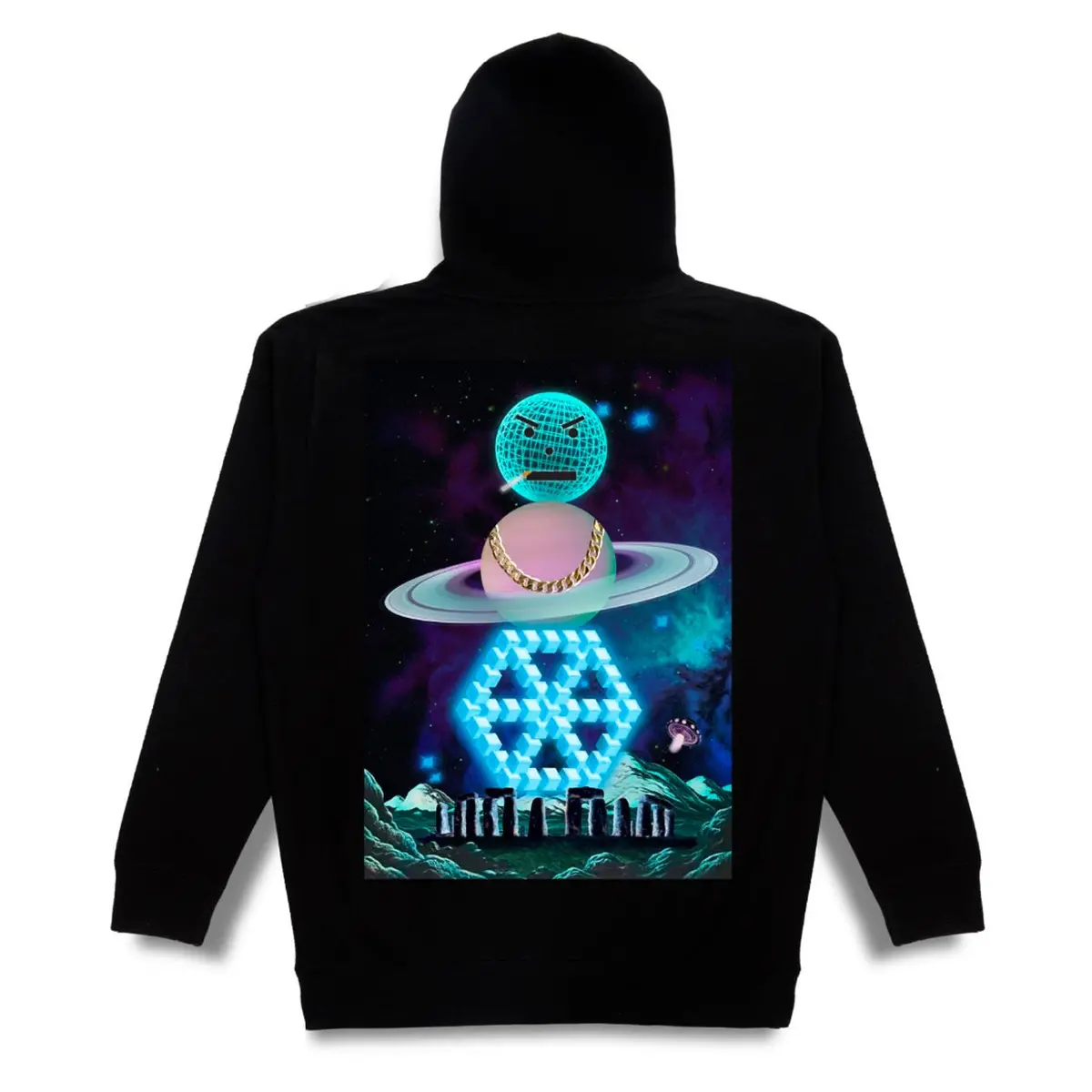 Quarter Snacks Spaceman Hoodie Black 1