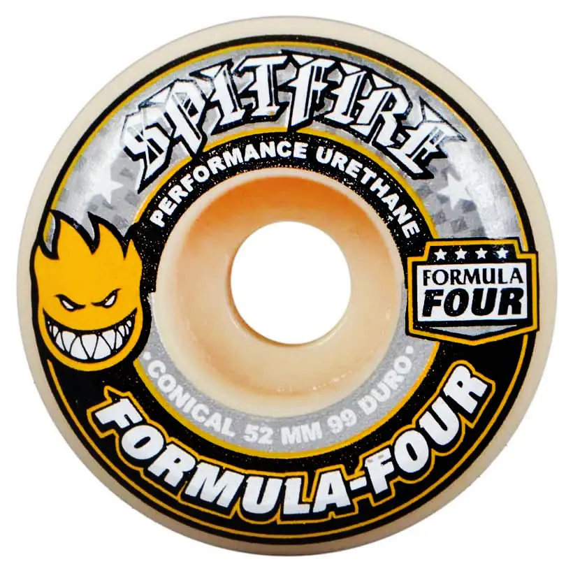 Spitfire Wheels F4 99D Conical Yellow Print 52Mm 1