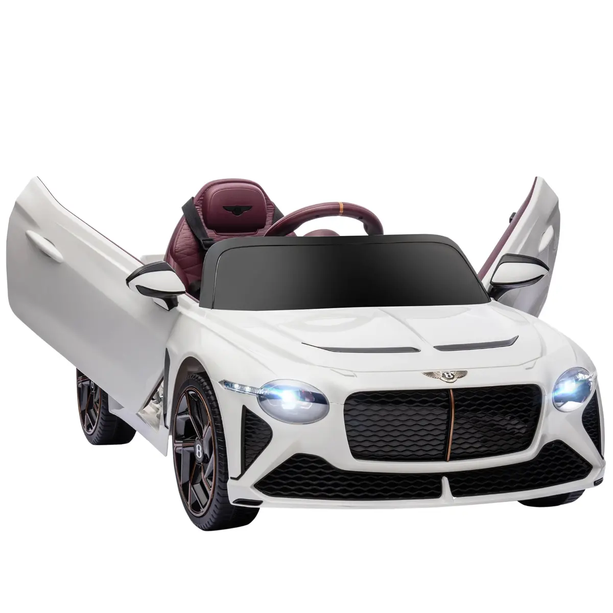 Aosom 12V Electric Ride On Car With Butterfly Doors, 3.1 Mph Kids Ride-On Toy For Boys And Girls With Remote Control, Suspension System, Horn Honking, White 1