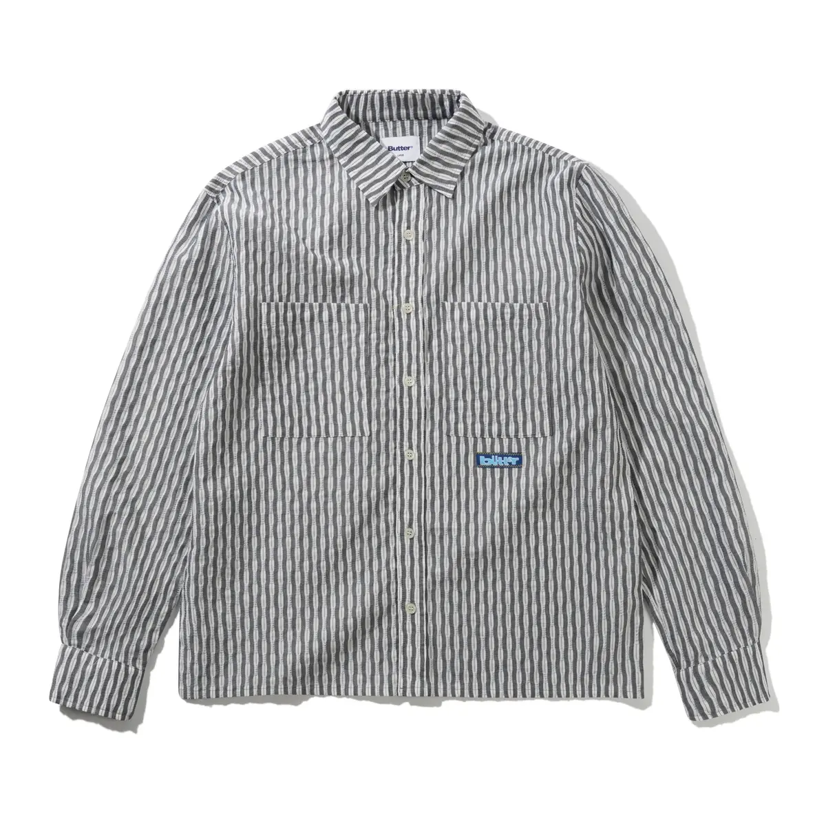 Butter Goods Stitch Button Up Shirt Grey 1
