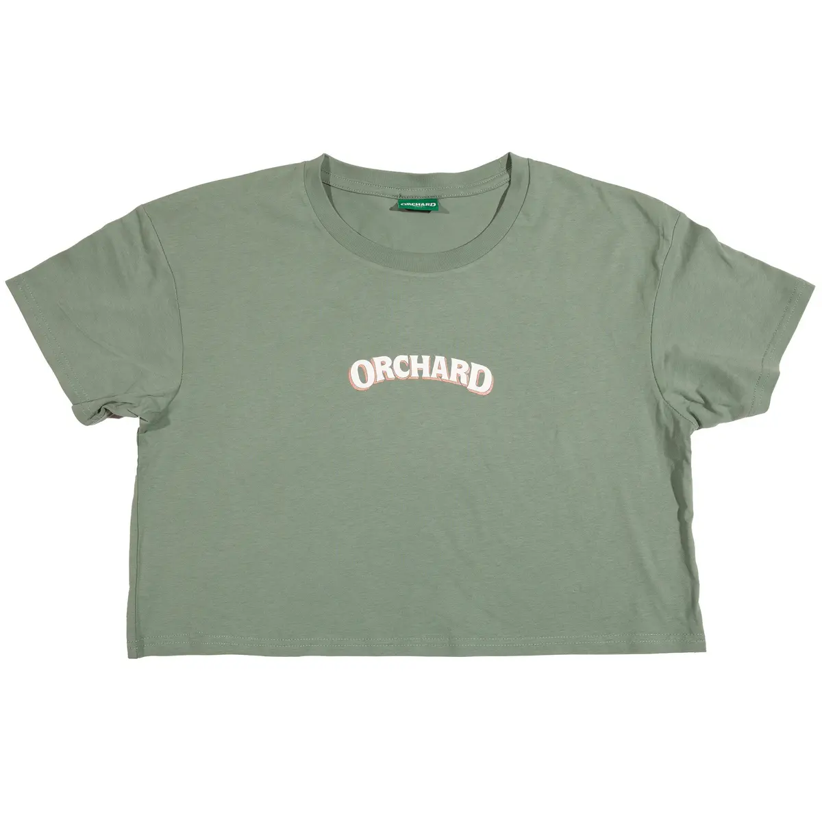 Orchard Text Shadow Crop Tee Sage/Cream/Gold 1