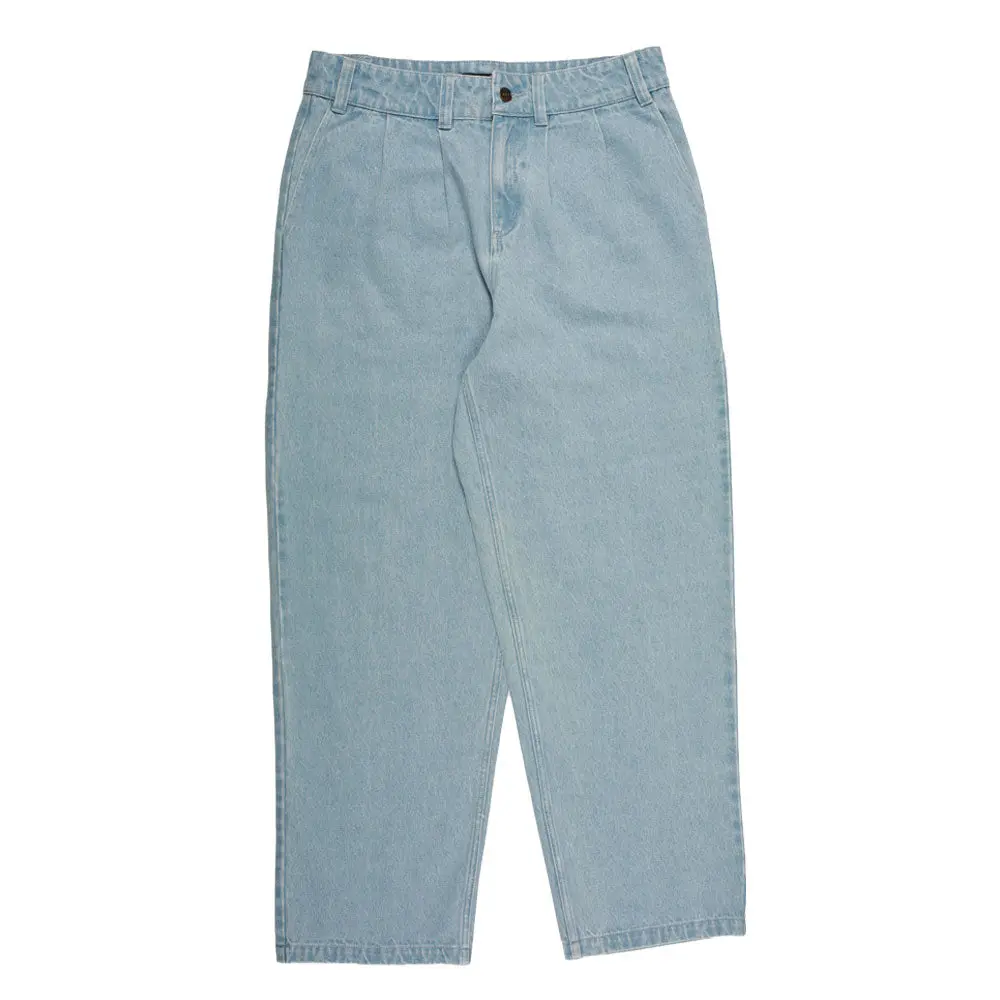 Theories Belvedere Pleated Denim Trousers Lightwash Blue 1