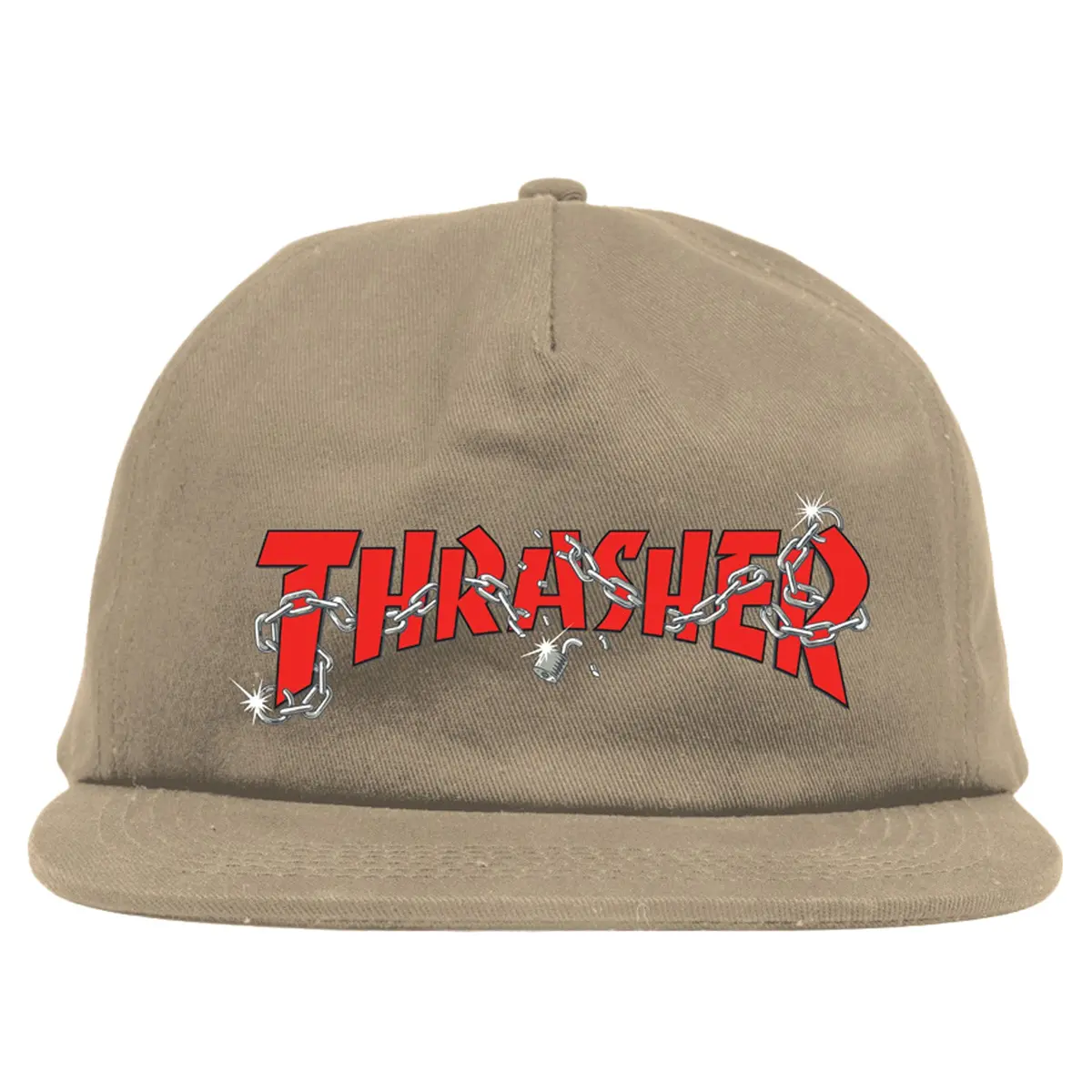 Thrasher Chains By Daniel Shepard Snapback Hat Khaki 1