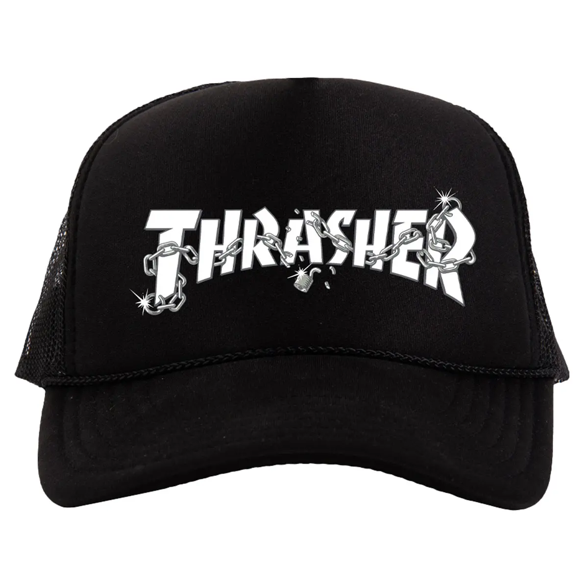 Thrasher Chains By Daniel Shepard Trucker Hat Black 1