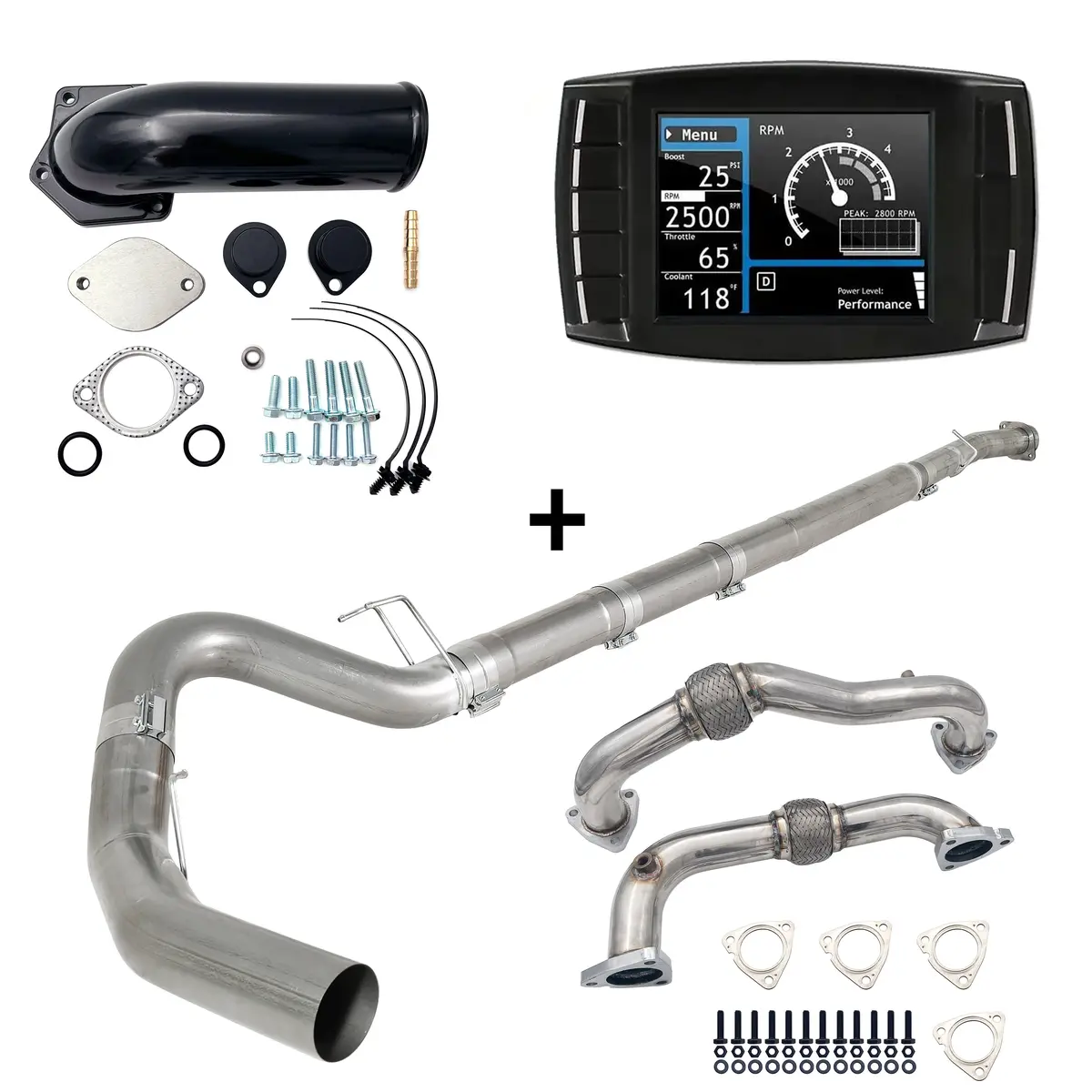 2008-2010 6.4L Ford Powerstroke 5" Dpf/Def/Egr Delete All-In-One Kit 1