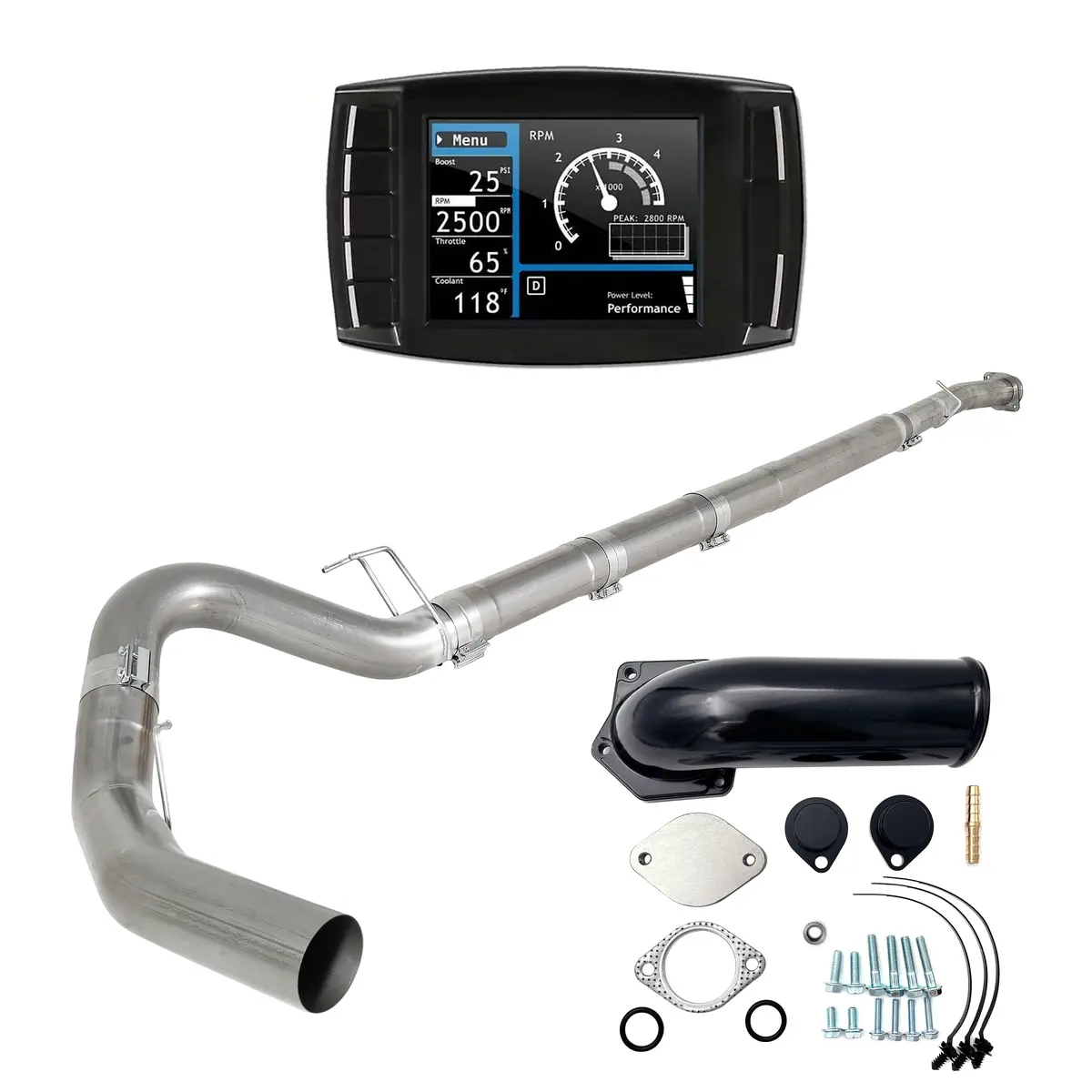 2008-2010 6.4L Ford Powerstroke 5" Dpf/Def/Egr Delete All-In-One Kit 1