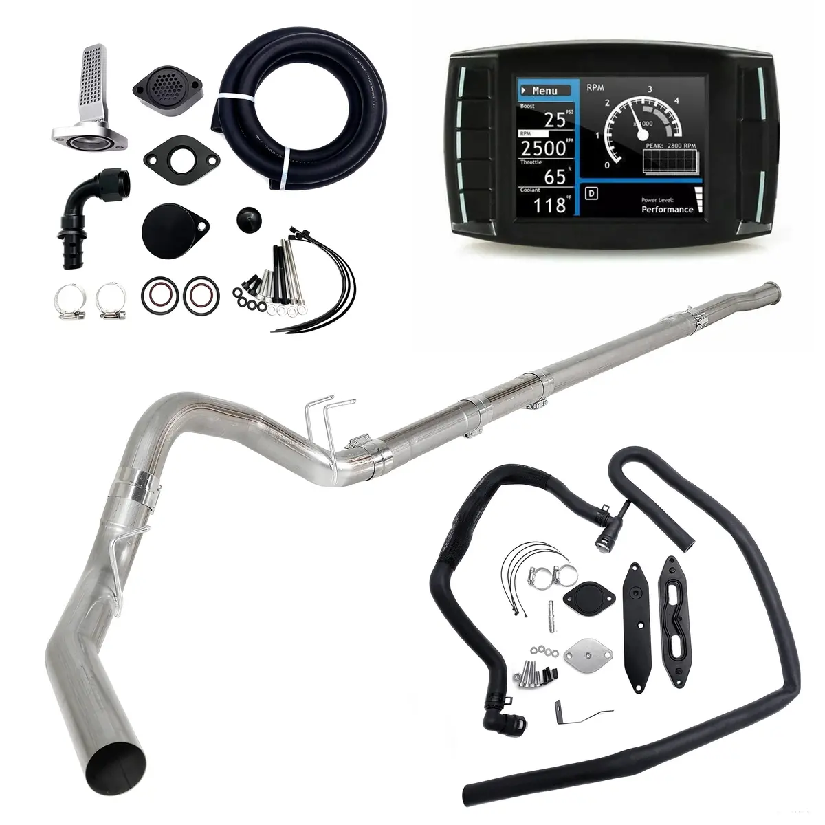 2011-2019 6.7L Ford Powerstroke 4" Dpf/Def/Egr/Ccv Delete All-In-One Kit 1