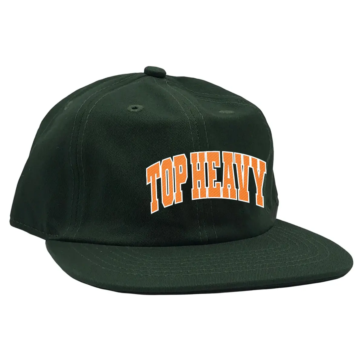 Top Heavy College 6 Panel Snapback Hat Forest 1