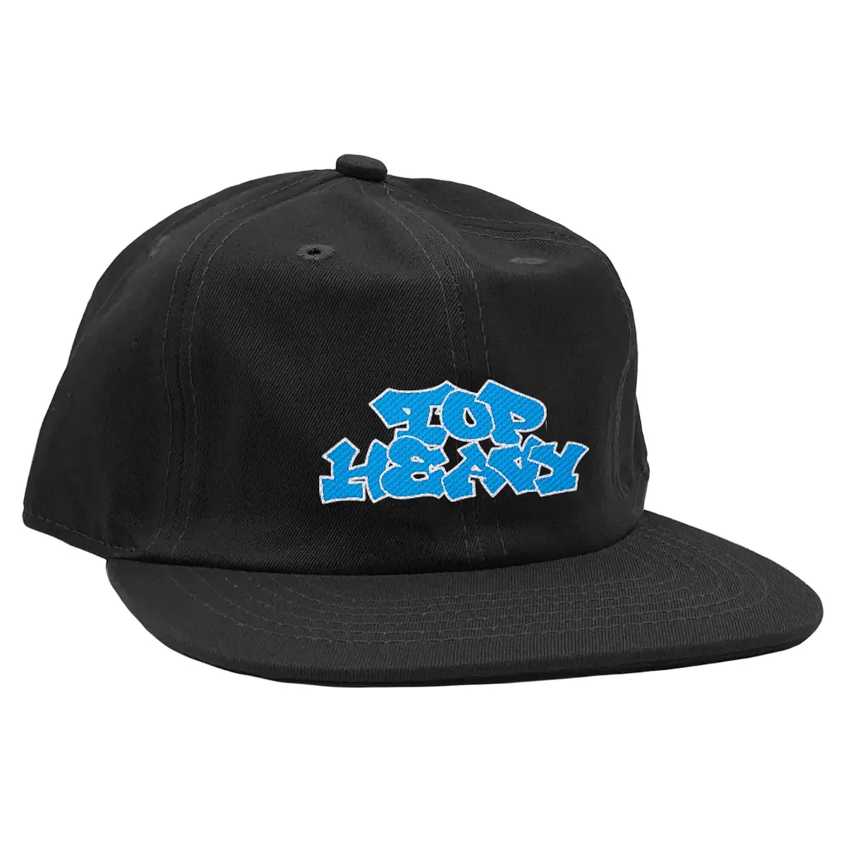 Top Heavy Stacks 6 Panel Snapback Hat Black 1