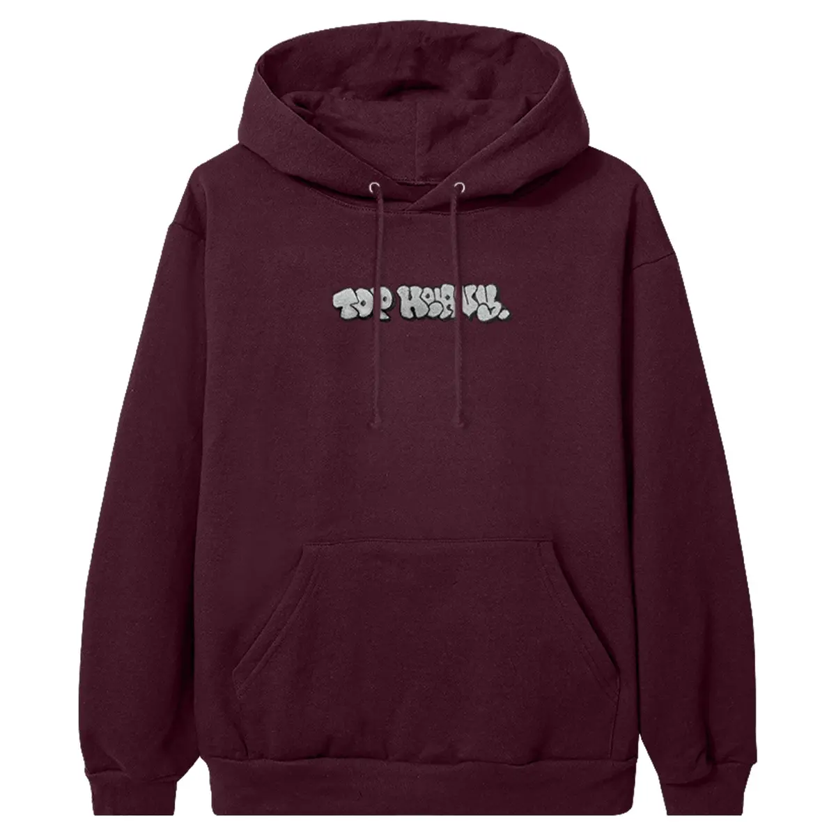 Top Heavy Throwie Emb Hoodie Burgundy 1