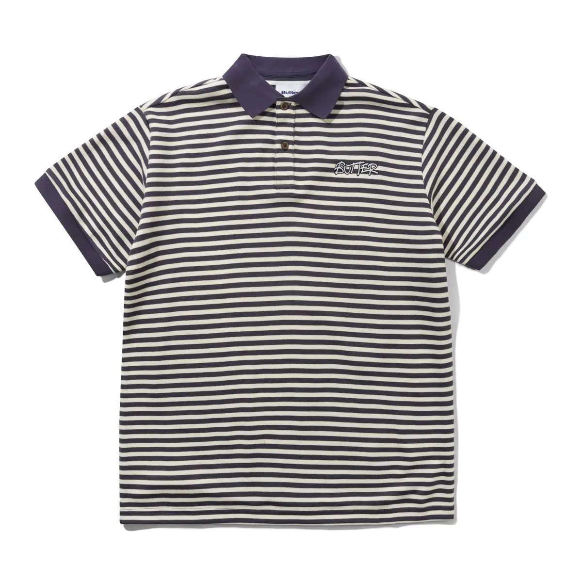 Butter Goods Tunnel Polo Shirt Navy/White 1