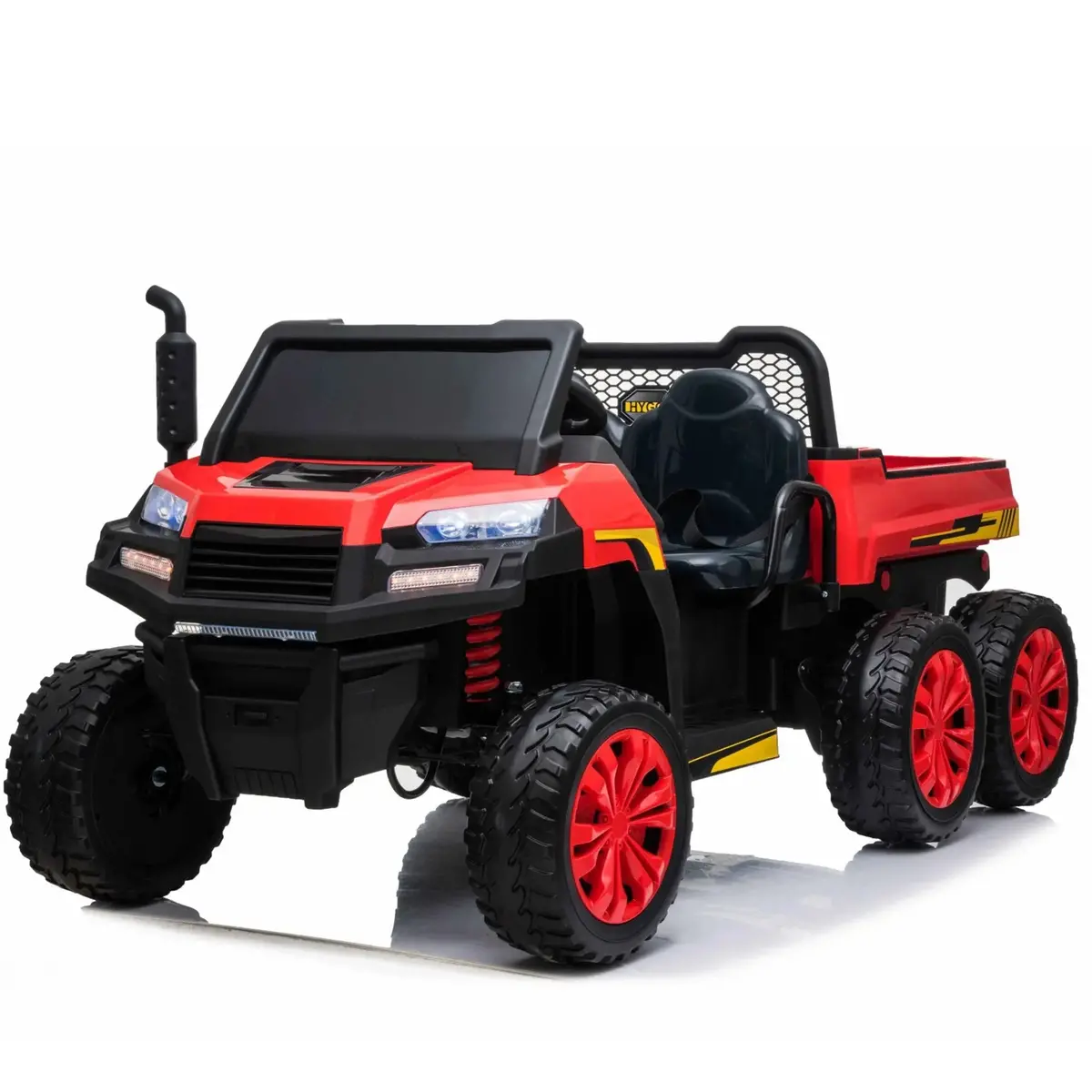 24V Farm Truck Utv 2 Seater 6 Wheels With Tipper Electric Kids' Ride-On Car With Parental Remote Controller Red-Kow 1