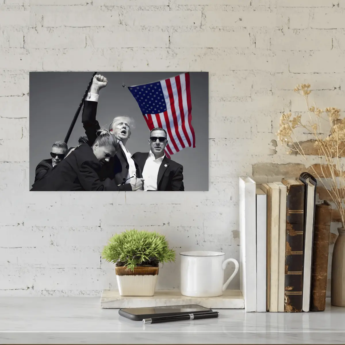 Trump Black & White Rally Metal Sign 1