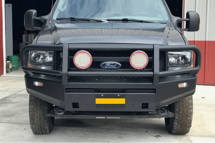 Arb 3436030 Ford F250/F350 Superduty 1999-2004 Deluxe Front Bumper Winch Ready With Grille Guard, Black Powder Coat Finish 1