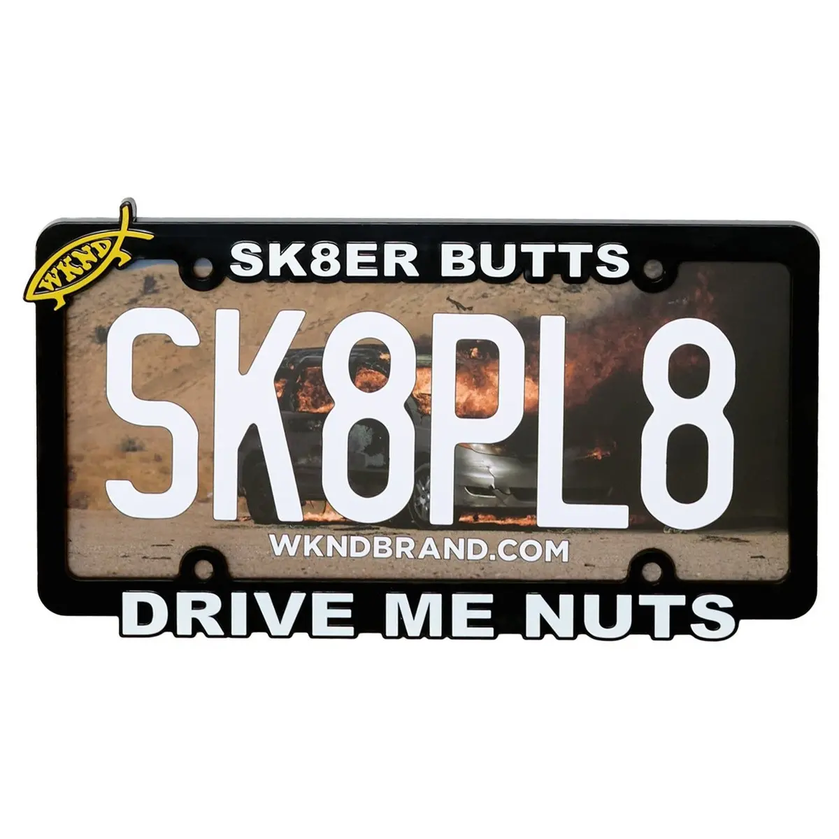 Wknd Drive Me Nuts License Plate Frame 1