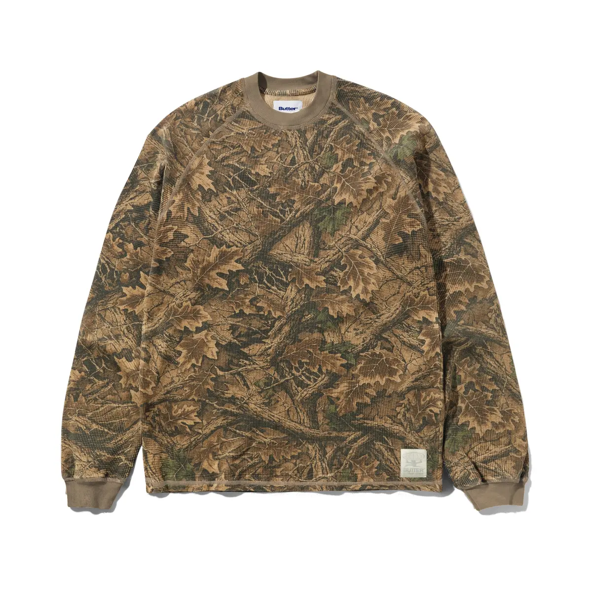 Butter Goods Waffle Ls Top Forest Camo 1