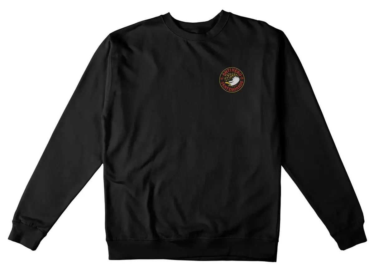 Antihero Eagle Round Crewneck Black/Orange 1