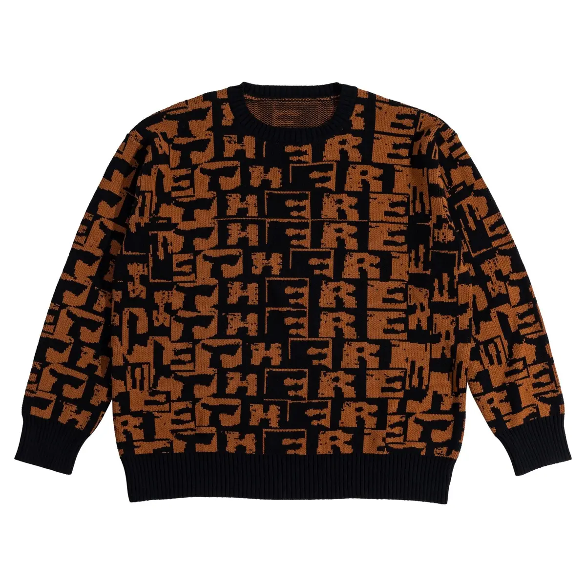 There Jacquard Knit Sweater Black 1