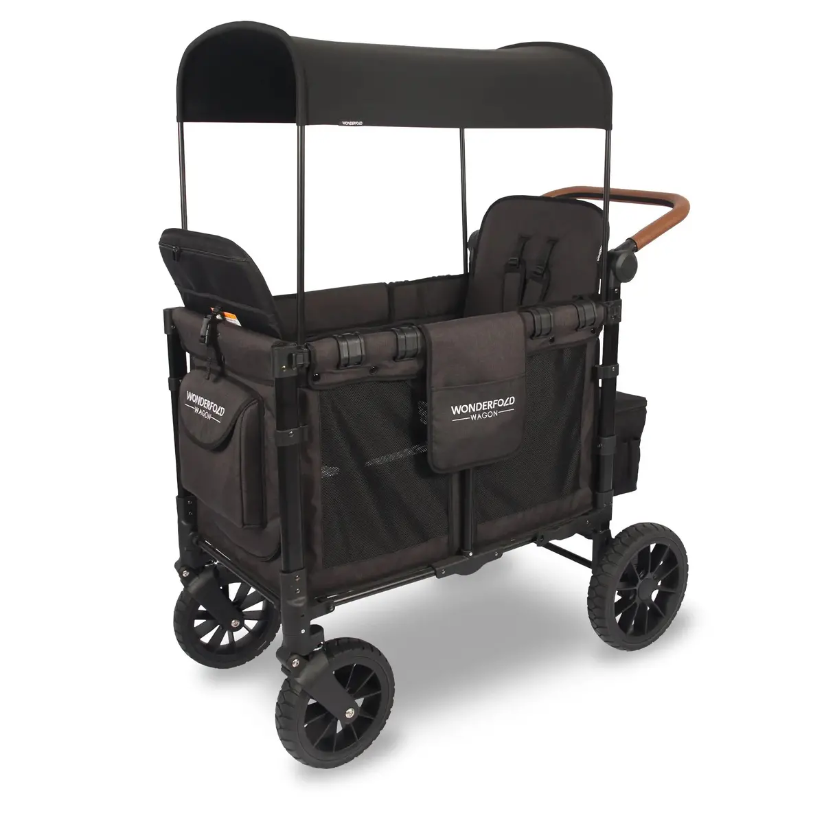W2 Luxe Multifunctional Stroller Wagon 2 Seater Volcanic Black- Wonderfold 1