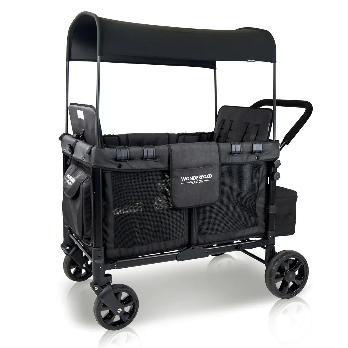 W4 Original Multifunctional Quad Stroller Wagon (4 Seater) Volcanic Black - Wonderfold 1