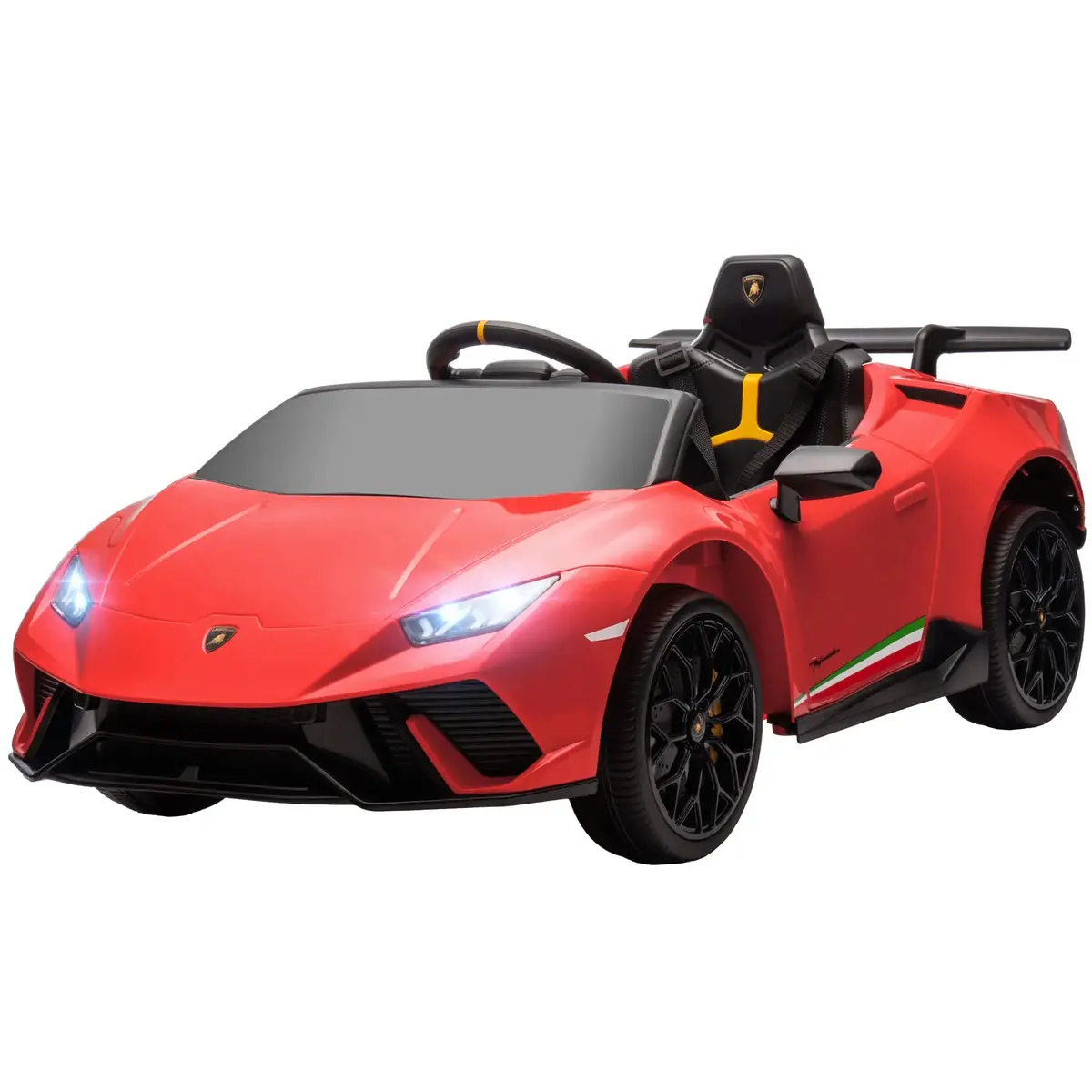12V Lamborghini Huracan One Seater Kids Electric Car With Remote Control- Qaba 1