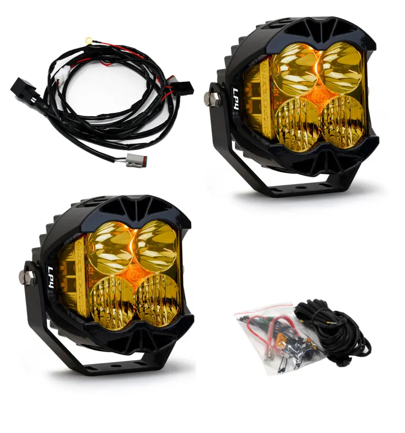Baja Designs Lp4 Pro Pod Light Driving/Combo Led - Amber (Pair) W/ Harness 1