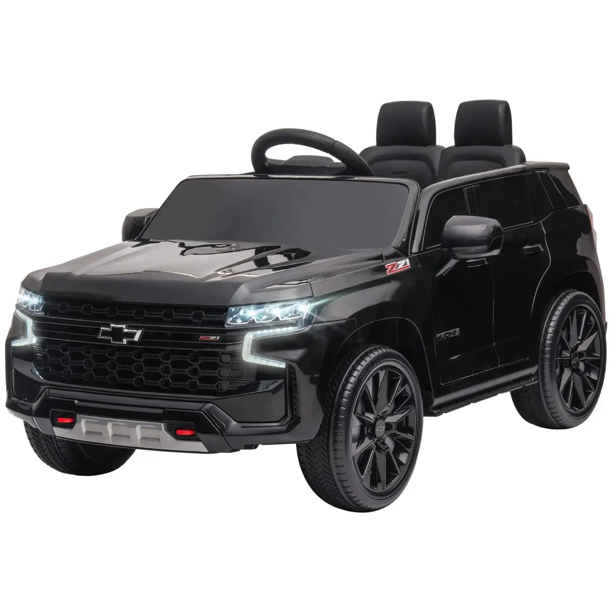 Aosom 12V Licensed Chevrolet Tahoe Ride On Car, Kids Ride On Car With Remote Control, 3 Speeds, Spring Suspension, Led Light, Horn, Music, Electric Kids Car For 3-6 Years Old, Black 1