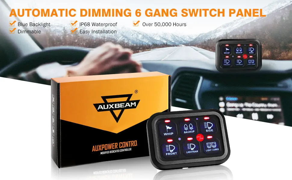 6 Gang Led Switch Panel Blue 1