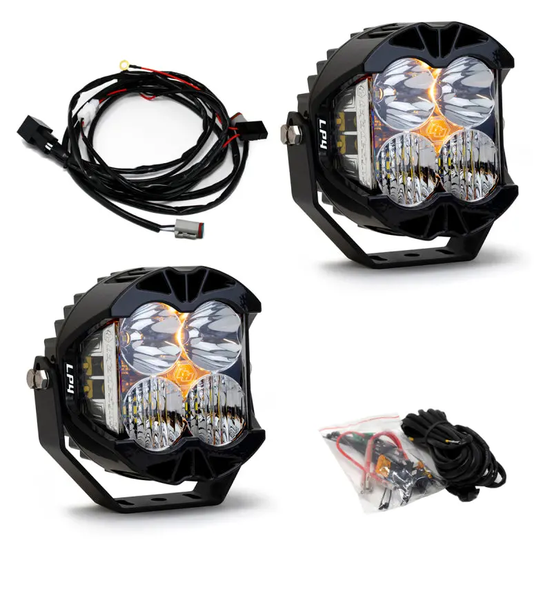 Baja Designs Lp4 Pro Pod Lights Driving/Combo - Clear (Pair) With Harness 1