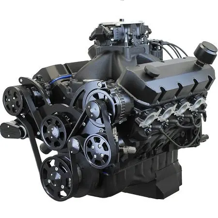 Gm Big Block Compatible 632 C.I. Pro Series Engine - 815 Horsepower - Blackout Reaper Edition - Deluxe Dressed - Black Pulley Kit - Carbureted 1