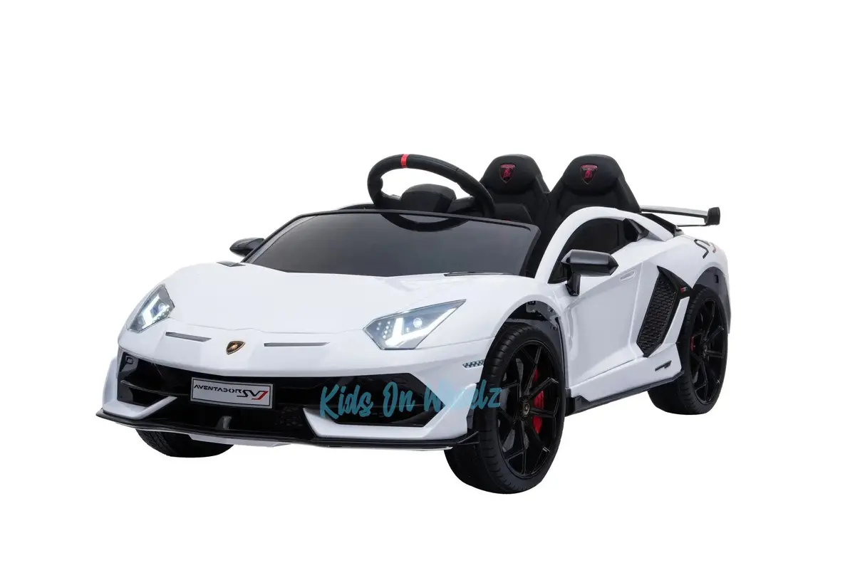 Lamborghini Aventador Svj Kids Ride On Car 12V - White 1