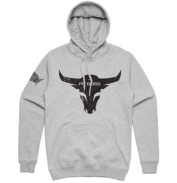 Men’S Grey Heather Bull Hoody 1