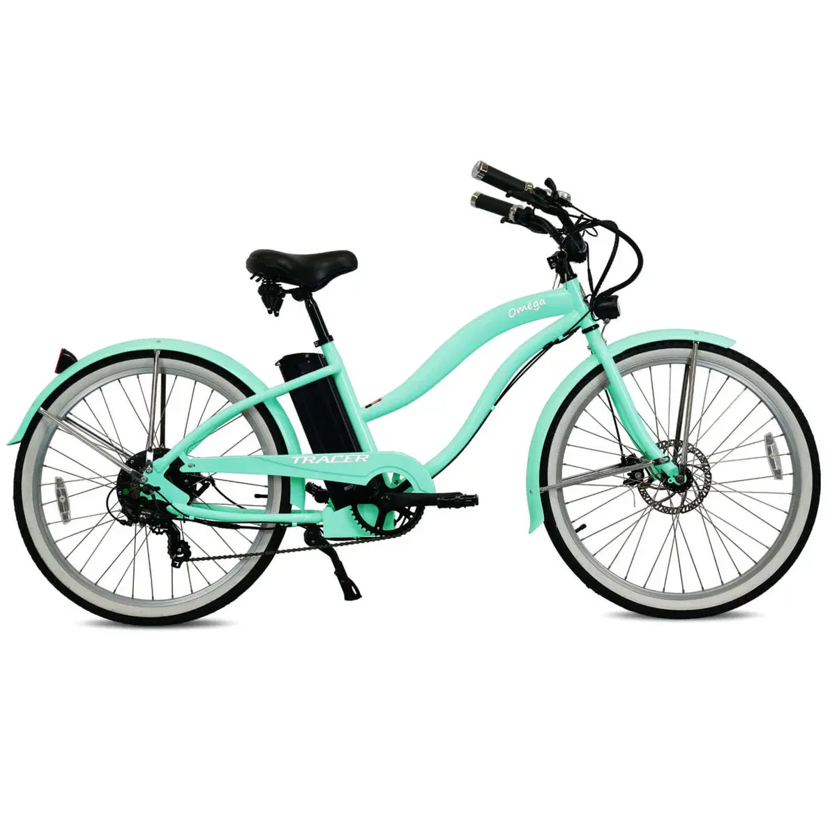 Tracer Omega 26" 7 Speed Electric Beach Cruiser Bike For Women 500W 1