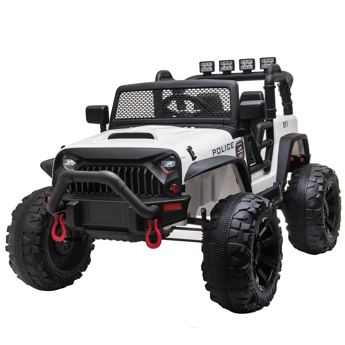 Aosom 12V Battery-Powered Kids Electric Ride On Police Car Suv Truck Toy With Parental Remote Control 1