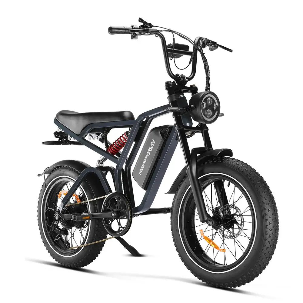 Happyrun Tank G60 Pro 2000W Moped Style Offroad Electric Bike Fat Tire 1