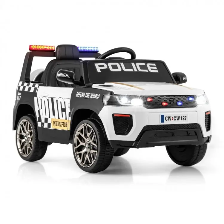 12V Kids Ride On Police Car With Remote And Siren Flashing Lights 2
