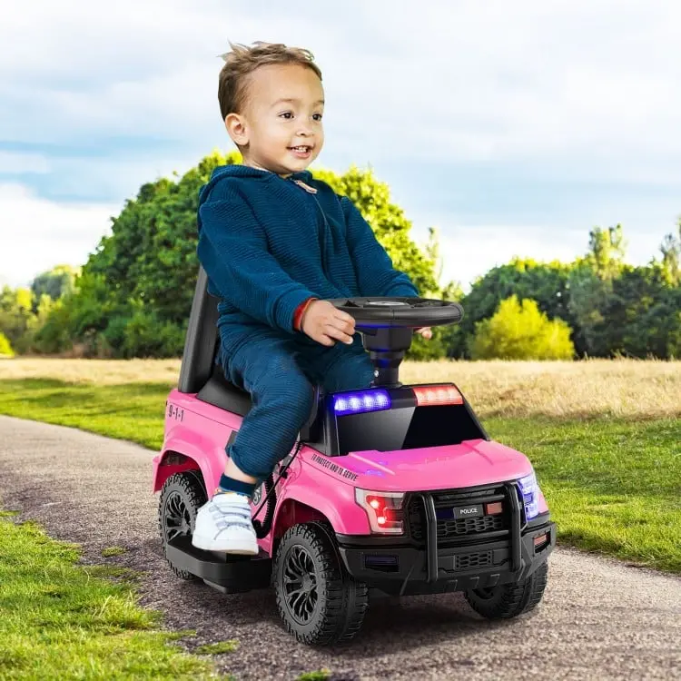 6V Kids Ride On Police Car With Real Megaphone And Siren Flashing Lights 3