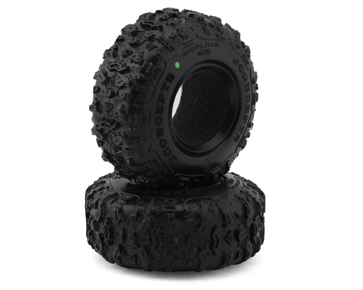 New Jconcepts Megalithic 1.9" Rock Crawler Tires (2) (4.19” - Class 1) (Green) No. 4078-02 1